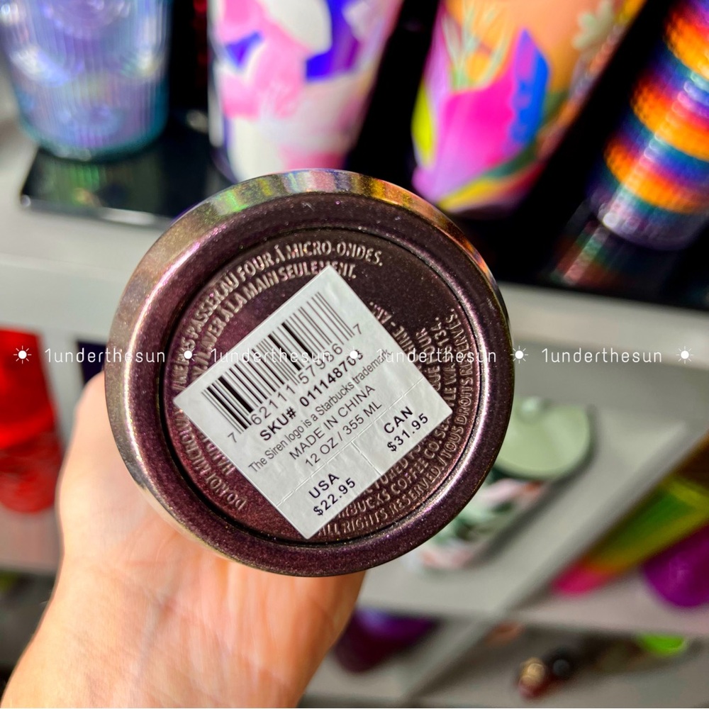 NEW!✨ Starbucks Sage Green Stainless Mermaid Scales 24oz Textured Cold Cup 2022 - Picture 4 of 4